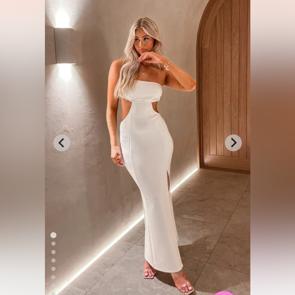 Beginning Boutique White Maxi Prom or Formal Dress